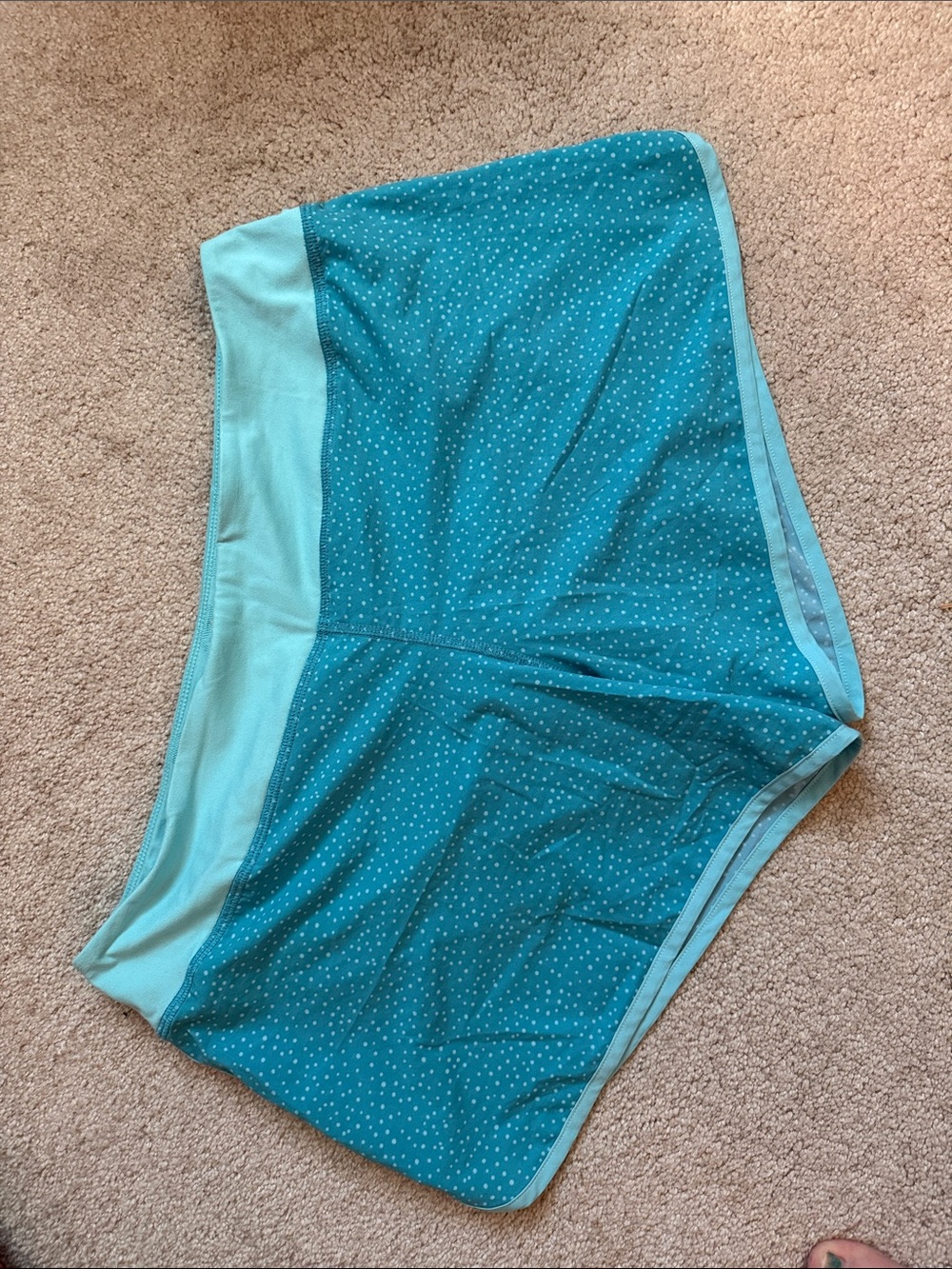 Rabbit Teal Polka Dot Running Shorts